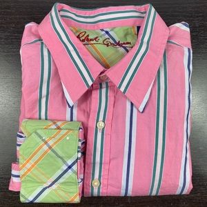 Robert Graham XXL pink stripe dress shirt